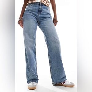 NWT ASOS Monki Naoki Low Rise Loose Fit Baggy Jeans in Dessert Blue Size W29/L32